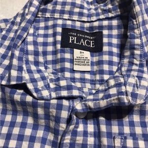 Blue Gingham The Children’s Place Button Shirt Boy’s 3T Easter